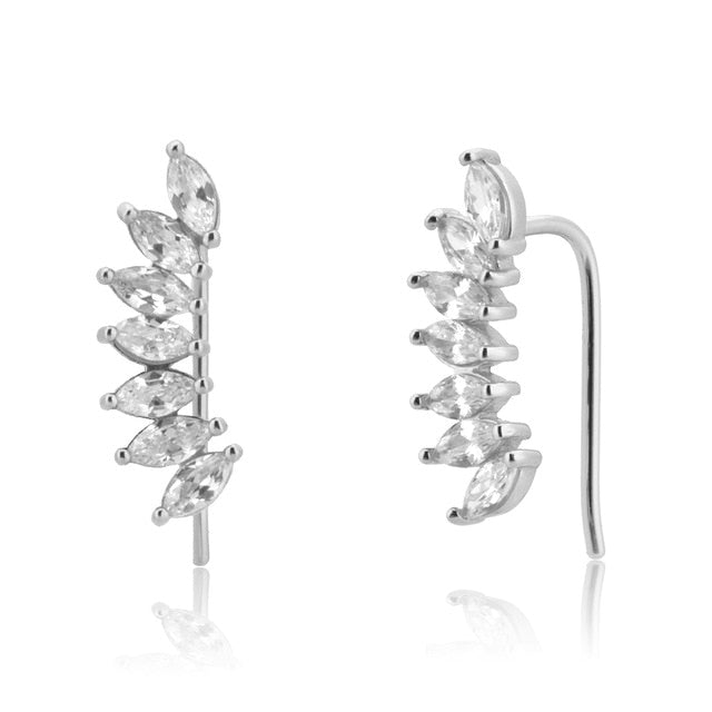 LUXE Marquise & Round Crystal Climber Earrings