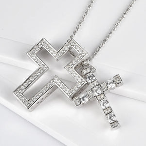 LUXE Dual Cross Pendant Necklace