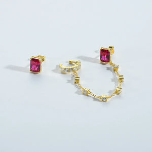 LUXE Jasmine Studs with Cuff Earrings