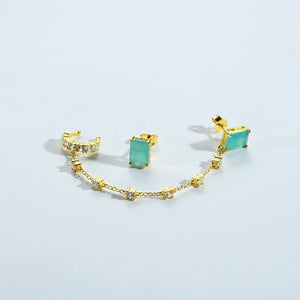 LUXE Jasmine Studs with Cuff Earrings