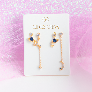
            
                Load image into Gallery viewer, Girls Crew Sapphire Twilight Earring Set
            
        