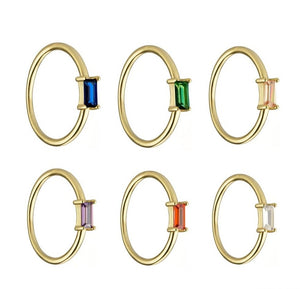 Stackable Solitaire Baguette Rings