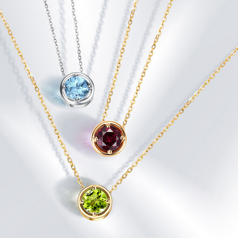 LUXE Gemstone 18K Gold Solitaire Pendant