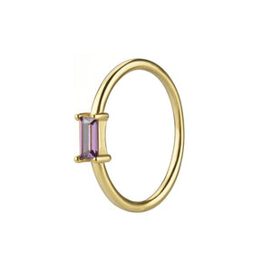 Stackable Solitaire Baguette Rings
