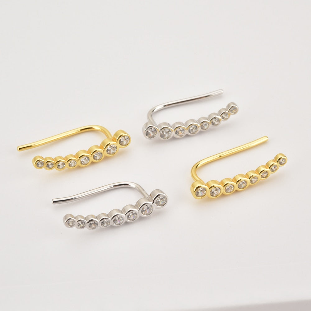 Marquise and Round Crystal Climber Stud Earrings