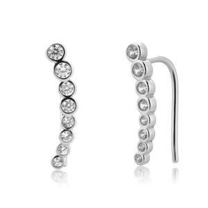 Marquise and Round Crystal Climber Stud Earrings