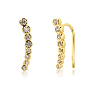 Marquise and Round Crystal Climber Stud Earrings