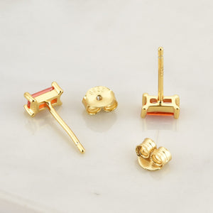 Solitaire Baguette Studs