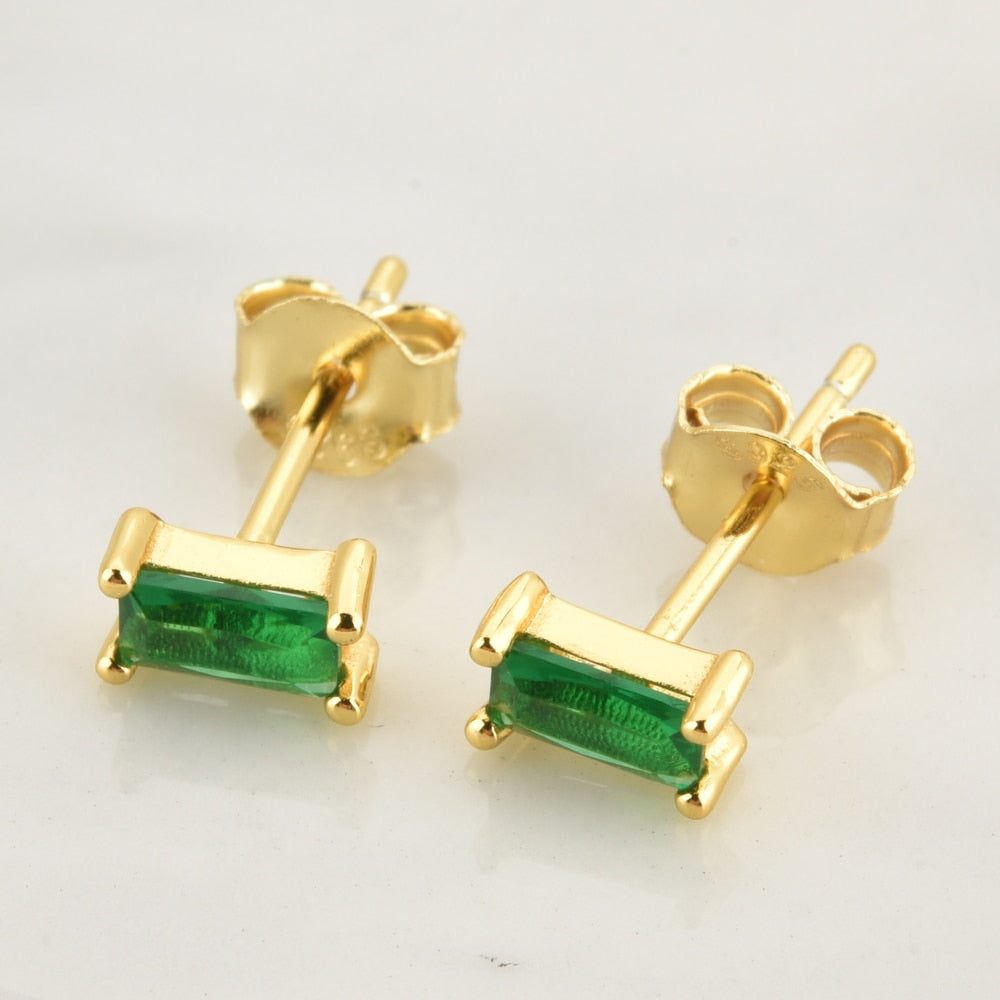 Solitaire Baguette Studs