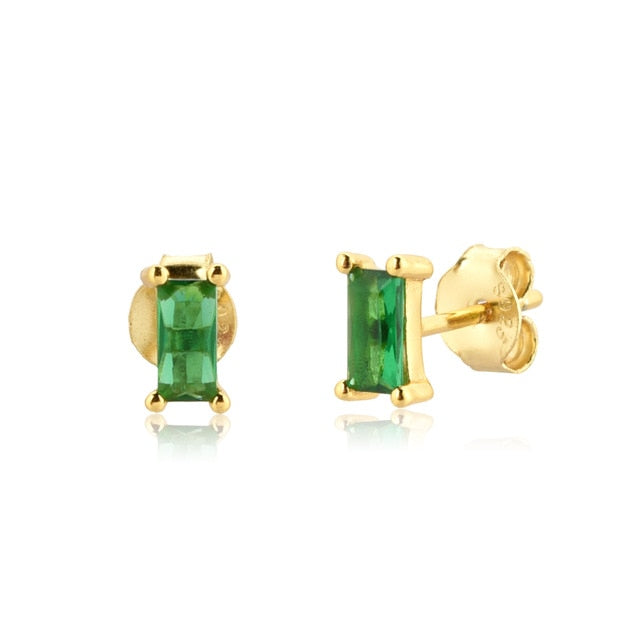 Solitaire Baguette Studs