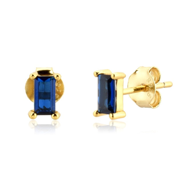 Solitaire Baguette Studs