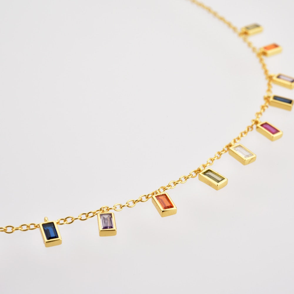 
            
                Load image into Gallery viewer, Baguette Charm Bracelet and Necklace
            
        