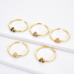 Stackable Tri-Stone Rings
