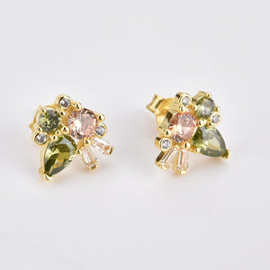 Pear Cluster Stud Earrings