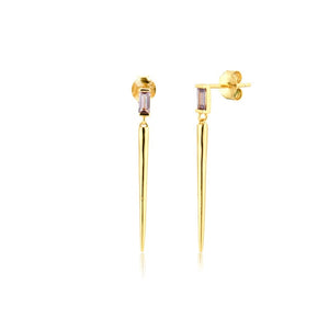 
            
                Load image into Gallery viewer, Solitaire Slim Spike Drop Earring
            
        