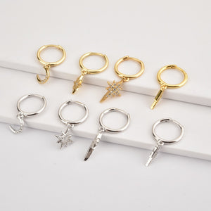 Punk Rock Charm Hoop Earring Collection