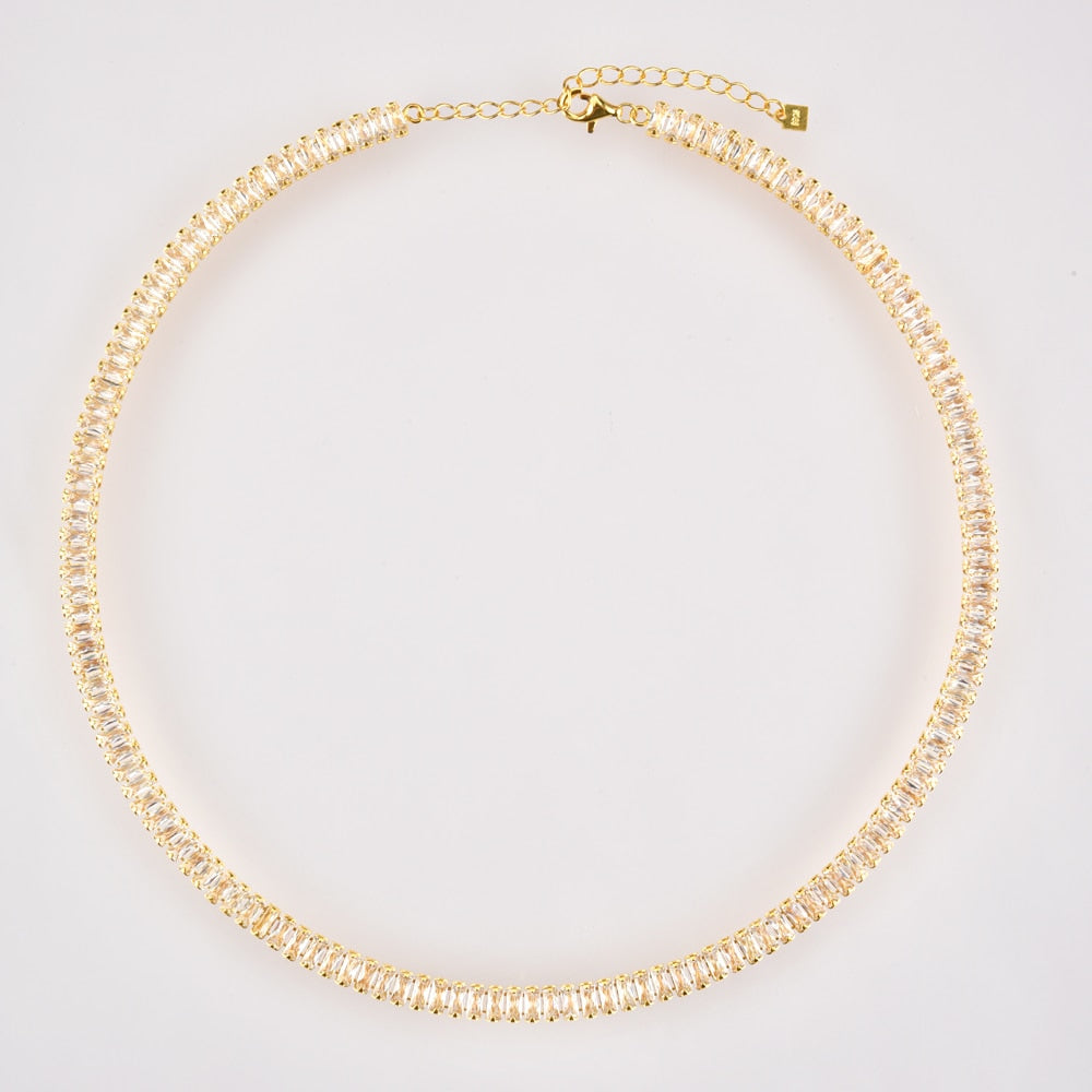 
            
                Load image into Gallery viewer, LUXE Eternity Baguette Necklace
            
        