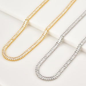 
            
                Load image into Gallery viewer, LUXE Eternity Baguette Necklace
            
        