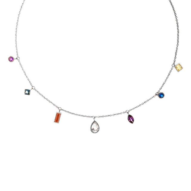 Multi-Color Drop Station Necklace