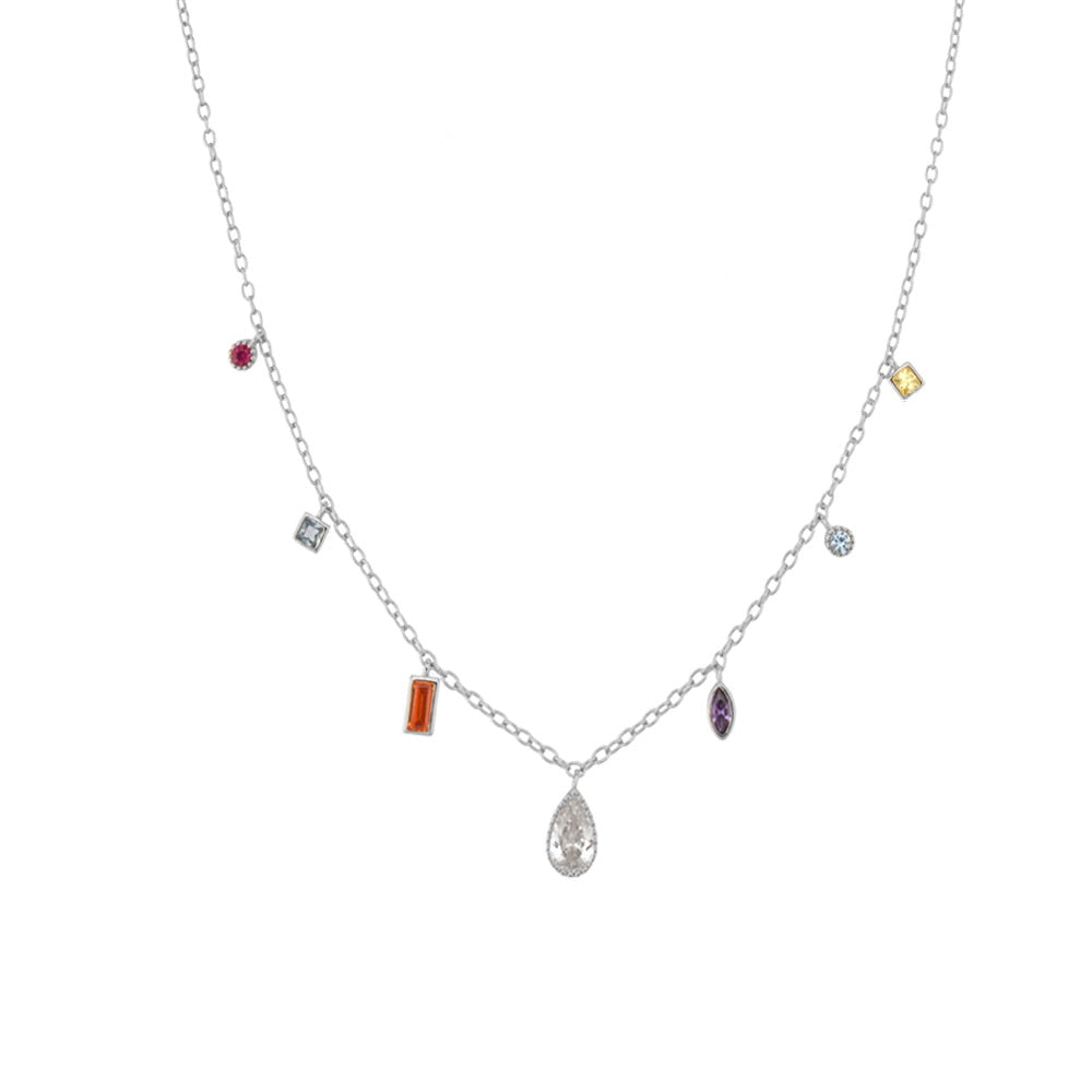 Multi-Color Drop Station Necklace