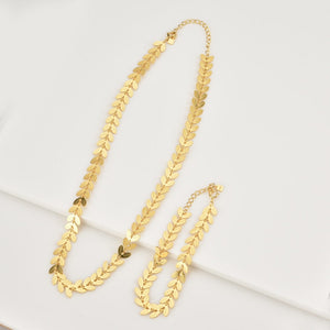 Leaf Necklace and Bracelet