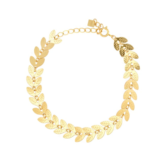 Leaf Necklace and Bracelet