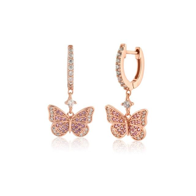 Butterfly Pendant Necklace and Drop Earrings POS