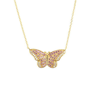 Butterfly Pendant Necklace and Drop Earrings POS