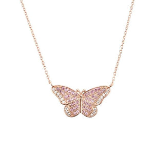 Butterfly Pendant Necklace and Drop Earrings POS