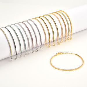 
            
                Load image into Gallery viewer, Stackable Slim CZ Tennis Necklace and Bracelet
            
        
