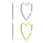 Heart CZ Hoops